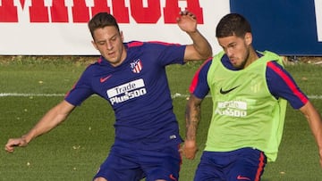 Santiago Arias durante un entrenamiento con el Atlético de Madrid