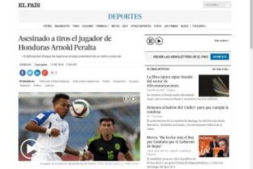 El País (España): Asesinado a tiros el jugador de Honduras Arnold Peralta 