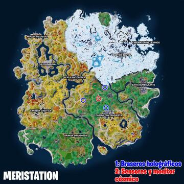 Mapa con las ubicaciones a visitar y tareas a realizar en la segunda Misión