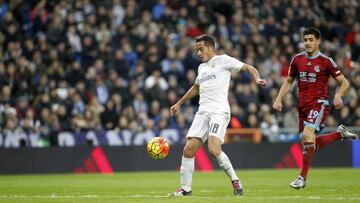 Lucas V&aacute;zquez playing for Madrid against Real Sociedad. 