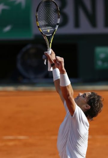 Rafa Nadal celebra su pase a octavos.