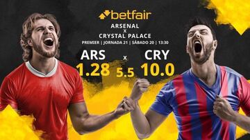 Arsenal FC vs. Crystal Palace FC: horario, TV, estadísticas, clasificación y pronósticos