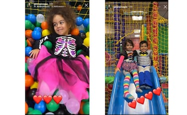 Los hijos de Georgina y Cristiano ya empezaron a disfrazarse este mismo jueves. Georgina compartió en redes una foto de su hija Alana disfrazada de esqueleto y de los mellizos Eva y Mateo disfrazados de Catrina y Batman.