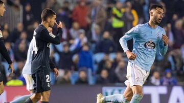 Brais M&eacute;ndez, tras anotar el segundo gol del Celta ante el Real Madrid.