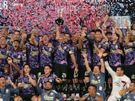 COLUMBUS, OHIO - SEPTEMBER 25: Club America celebrate after the Michelob Ultra Campeones Cup 2024 against the Columbus Crew at Lower.com Field on September 25, 2024 in Columbus, Ohio. Club America won 5:4 on penalty kick. Jason Mowry/Getty Images/AFP (Photo by Jason Mowry / GETTY IMAGES NORTH AMERICA / Getty Images via AFP)
