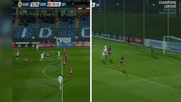 Huele a megaestrella: Franchu mete el mejor gol jam¨¢s visto en Valdebebas