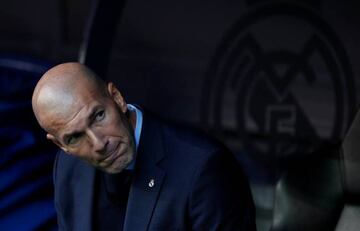 Real Madrid coach Zinedine Zidane before the match