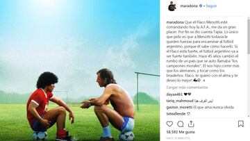 El mensaje de Maradona a Menotti y el palo a Tapia