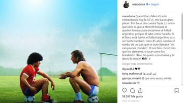 El mensaje de Maradona a Menotti y el palo a Tapia