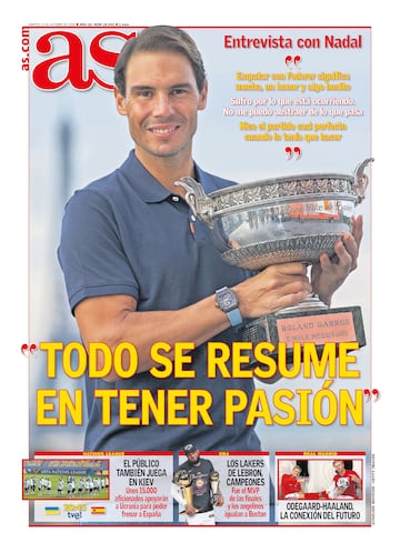 Rafa Nadal a través de las portadas de As