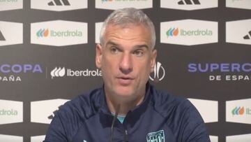 Javier Lerga, durante la rueda de prensa del Athletic.