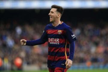 Celebración de Messi tras marcar el 1-0 ante el Deportivo.