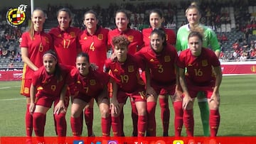 El once de España ante Bélgica.
