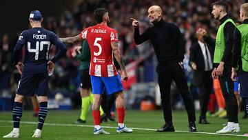 Guardiola y De Paul tuvieron un intercambio tenso de palabras.