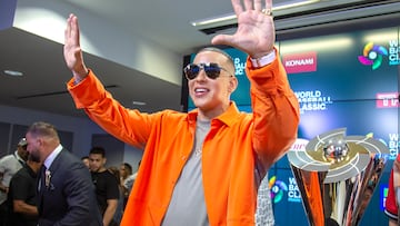 Miami (United States), 10/03/2023.- Latin GRAMMY Award-winning Daddy Yankee attends to a press conference at the loanDepot park in Miami, Florida, USA, 10 March 2023. Yankee announces his single 'Chispa' (Spark) that will be the official theme of the 2023 World Baseball Classic. (Estados Unidos) EFE/EPA/CRISTOBAL HERRERA-ULASHKEVICH