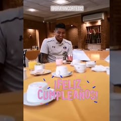 Colo Colo mostró el festejo de cumpleaños a Bryan Cortés