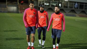 Volvió el tridente: Neymar, Suárez y Messi se entrenaron