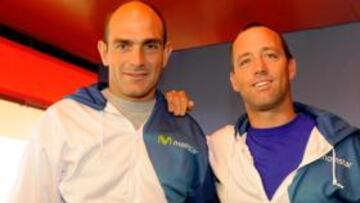 <b>MEDALLISTAS. </b>Iker Martínez y Xabi Fernández, ayer en Madrid