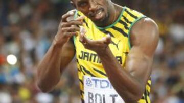 Usain Bolt, tras comptir en las series de 200 metros.