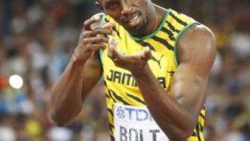 Usain Bolt, tras comptir en las series de 200 metros. 