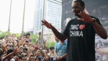 Tracy McGrady, durante un evento en China.