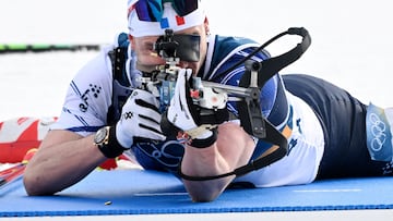 Milano Cortina 2026 Olympics - Biathlon - Men's 10km Sprint - Anterselva Biathlon Arena, South Tyrol, Italy - February 13, 2026. Emilien Jacquelin of France in action during the Men's 10km Sprint REUTERS/Pawel Kopczynski