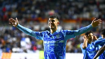Juan Brunetta celebrates his goal 1-1 of Tigres during the 14th round match between Pachuca vs Tigres UANL as part of the Liga BBVA MX, Torneo Apertura 2025 at Hidalgo Stadium, on October 22, 2025 in Pachuca, Hidalgo, Mexico.