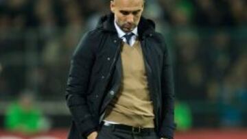 Pep Guardiola, cabizbajo.