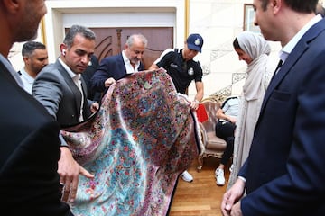 Cristiano upon his arrival in Tehran.
