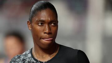 Caster Semenya, antes de competir en la prueba de 800 metros en los Mundiales de Atletismo de Doha 2019.