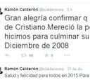Ramón Calderón anunció que el ganador era Cristiano Ronaldo