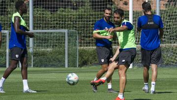 Raúl, en un entrenamiento de pretemporada