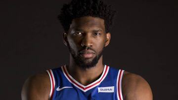 Joel Embiid, en el media day 2018 de los Sixers.
