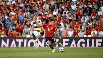 Pablo Sarabia, en el partido ante Portugal.