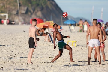 Vinicius having holiday fun on the Rio beaches