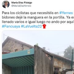 La alcaldesa de Yernes y Tameza, muy involucrada con La Vuelta