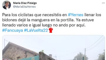 La alcaldesa de Yernes y Tameza, muy involucrada con La Vuelta