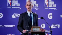 El comisionado de la NBA Adam Silver, durante una comparecencia