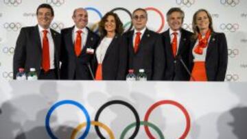 EQUIPO. Los miembros de Madrid 2020, en Lausana.