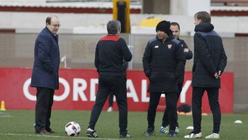José Castro, en el entrenamiento del Sevilla antes del partido de Copa del Rey ante el Real Madrid.