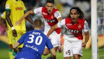 Falcao celebra su gol ante el Nantes.