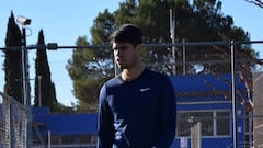 Carlos Alcaraz, en la Ferrero Tennis Academy de VIllena.
