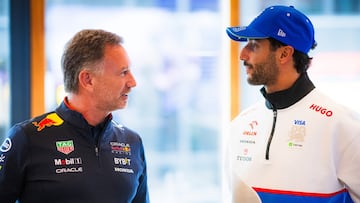 Christian Horner y Daniel Ricciardo.