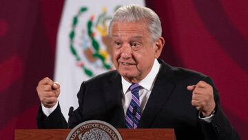 Mexico's President Andres Manuel Lopez Obrador speaks during his daily morning press conference in Mexico City on April 11, 2022. (Photo by CLAUDIO CRUZ / AFP) (Photo by CLAUDIO CRUZ/AFP via Getty Images)