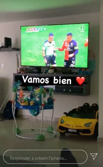 Historia de Orbelín Pineda en Instagram