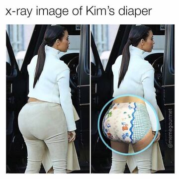 Los memes y la atención del trasero de Kim Kardashian no tienen parangón. Foto? Twitter @memegourmet.