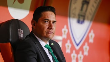 Moises Munoz of TUDN during the game Pachuca vs America, corresponding to the second leg match of Semifinals, Torneo Clausura Grita Mexico C22 of the Liga BBVA MX, at Hidalgo Stadium, on May 2, 2022.
<br><br>
Moises Munoz Reportero de TUDN durante el partido Pachuca vs America, correspondiente al partido de Vuelta de Semifinales de Final del Torneo Clausura Grita Mexico C22 de la Liga BBVA MX, en el Estadio Hidalgo, el 22 de Mayo de 2022.