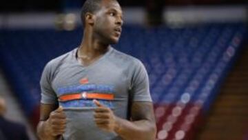 Dion Waiters, con la camiseta de calentamiento de los Thunder.