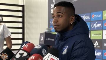 Juan Camilo Salazar en rueda de prensa antes de enfrentar América