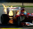 El Ferrari de Massa arde por un error humano